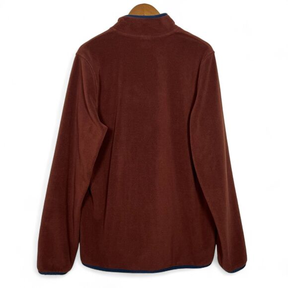 32 Degrees Men's Large 1/4 Snap Long Sleeve Rust Red Hiking Fleece Pullover - Picture 2 of 15